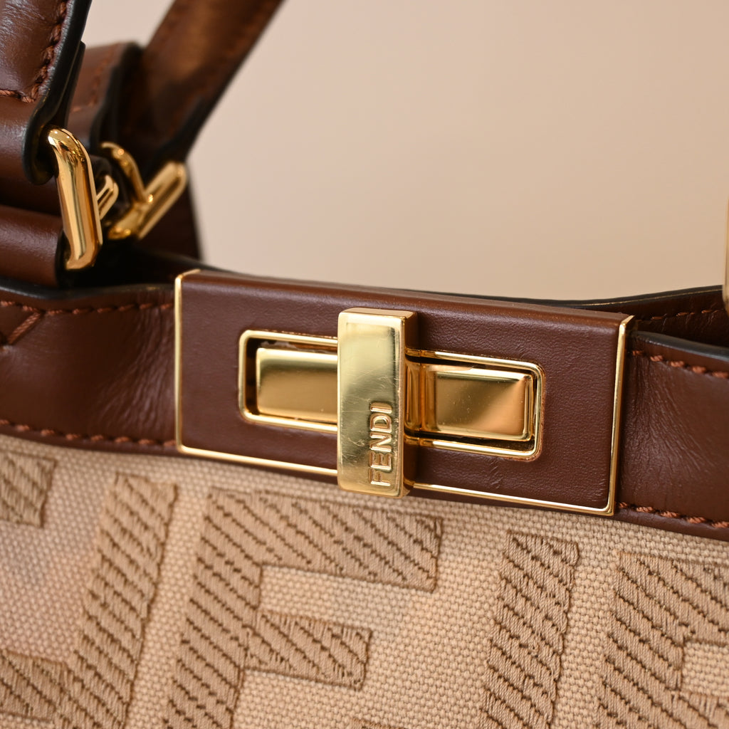 Fendi Wool Peekaboo X-Lite Large Tote