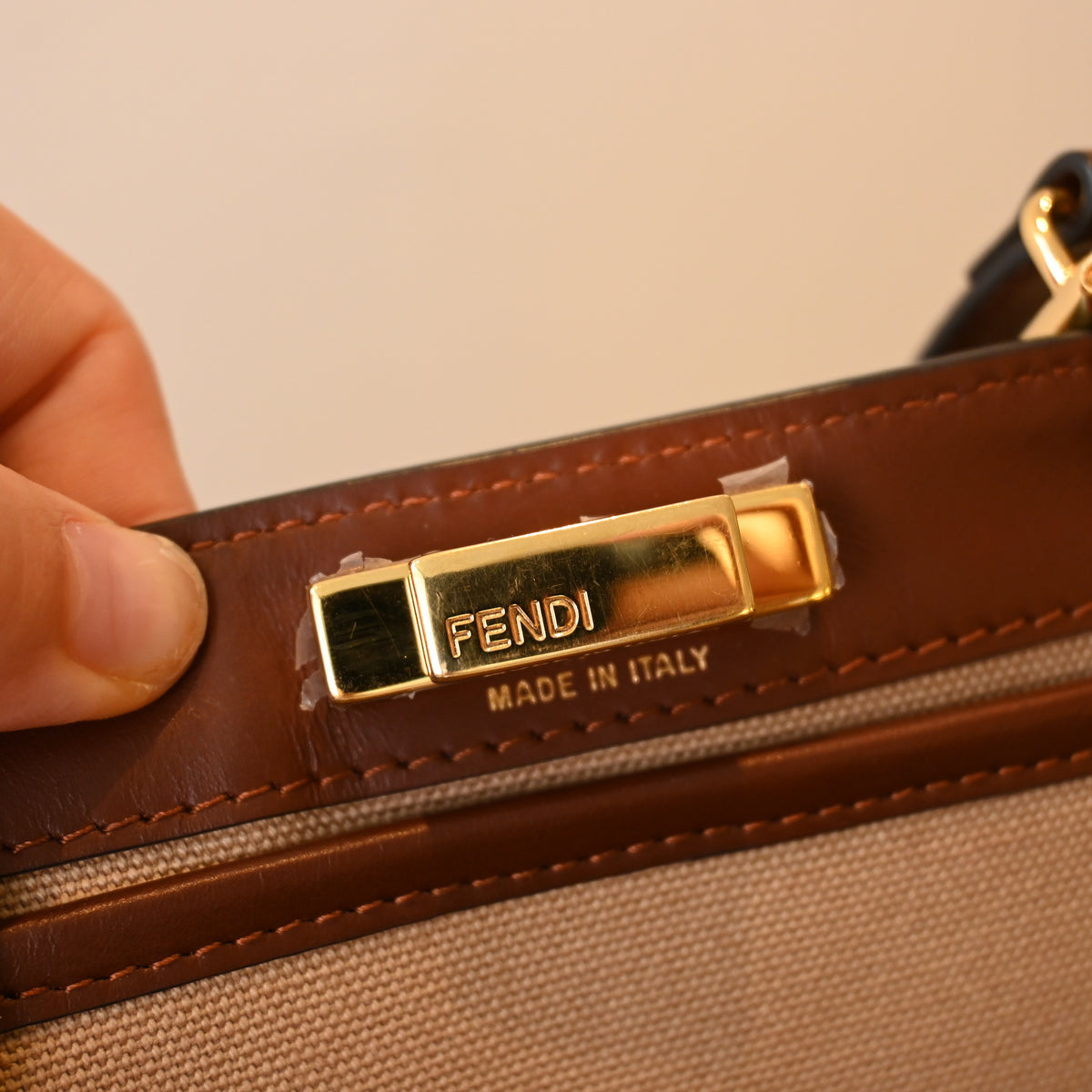 Fendi Wool Peekaboo X-Lite Large Tote