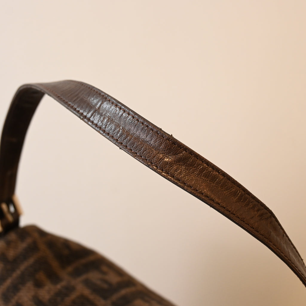 Fendi Mamma Baguette Wool Brown Monogram
