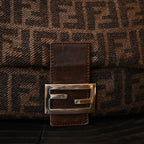 Fendi Mamma Baguette Wool Brown Monogram