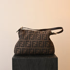 Fendi Mamma Baguette Wool Brown Monogram