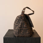 Fendi Mamma Baguette Wool Brown Monogram