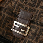 Fendi Mamma Baguette Wool Brown Monogram