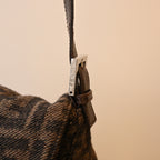 Fendi Mamma Baguette Wool Brown Monogram