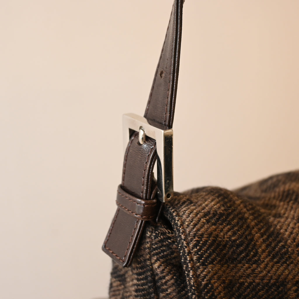 Fendi Mamma Baguette Wool Brown Monogram