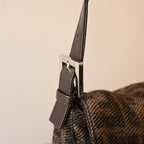 Fendi Mamma Baguette Wool Brown Monogram