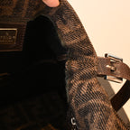 Fendi Mamma Baguette Wool Brown Monogram