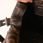Fendi Mamma Baguette Wool Brown Monogram