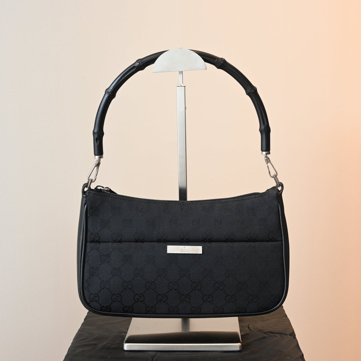 Gucci GG Canvas Bamboo Hobo