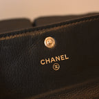 Chanel Coco Trifold Calfskin Wallet with Floral Charm Logo