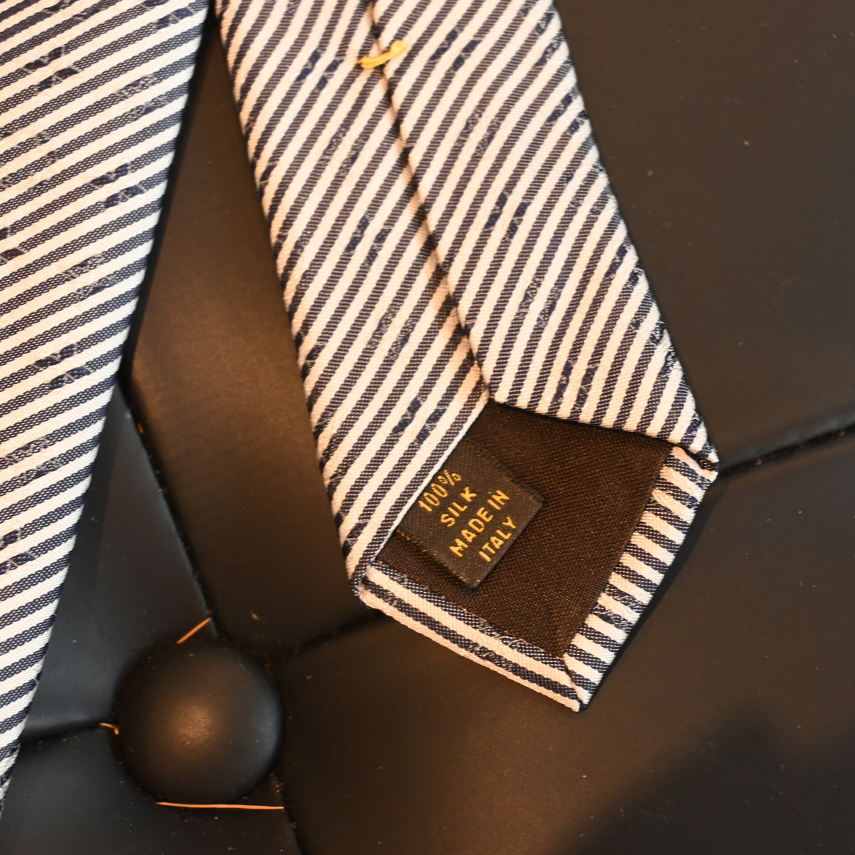 Louis Vuitton Silver Stripe Necktie in Silk
