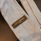 Louis Vuitton Silver Stripe Necktie in Silk