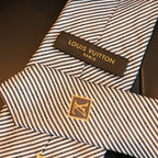 Louis Vuitton Silver Stripe Necktie in Silk