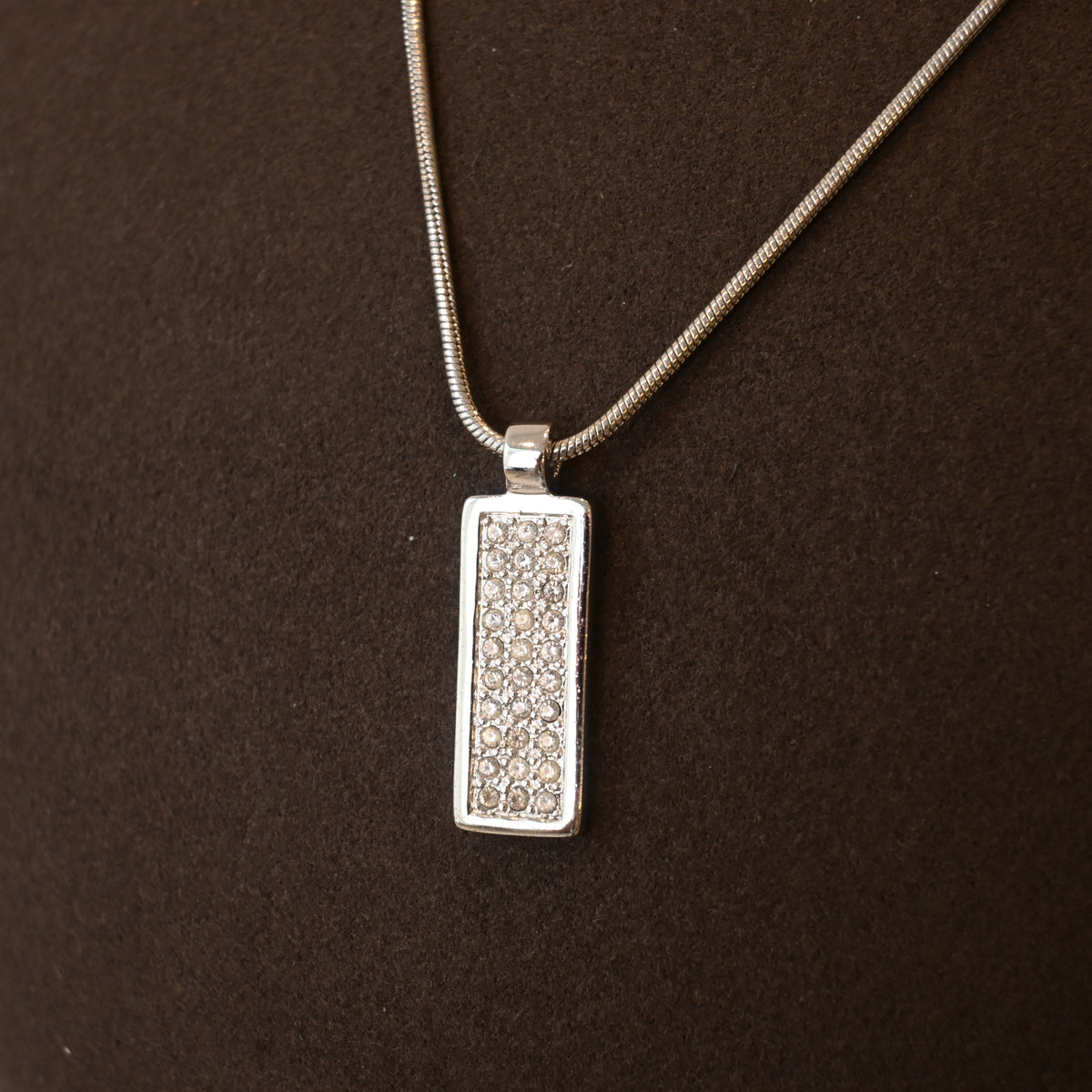 Christian Dior Trotter Motif Plate Pendant Necklace