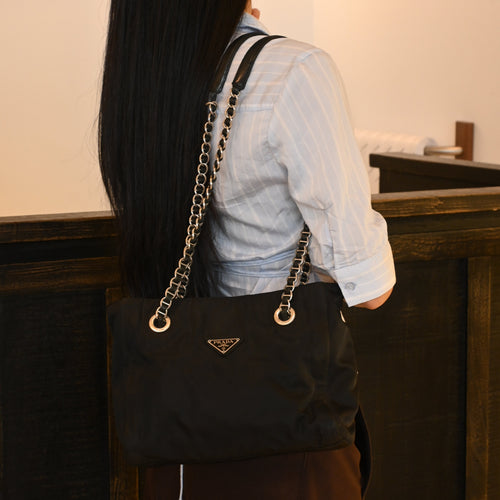 Prada Chain Tessuto Nylon Bag - Leluxe Vintage Sdn. Bhd.