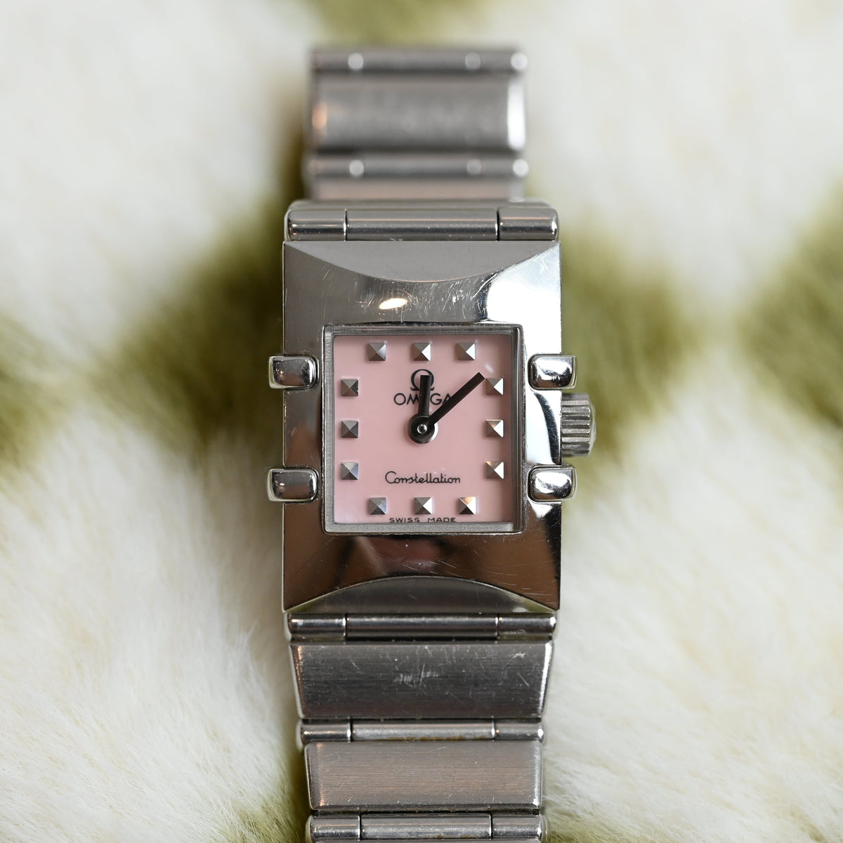 Omega Constellation Quadra Mini Pink MOP Dial Watch