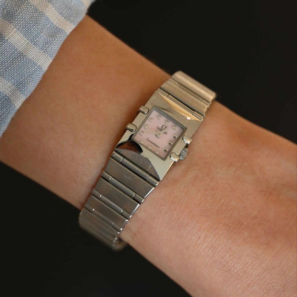 Omega Constellation Quadra Mini Pink MOP Dial Watch