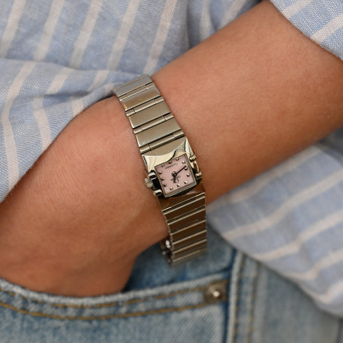 Omega Constellation Quadra Mini Pink MOP Dial Watch