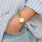 Seiko Frosted Gold Dial with Mesh Bracelet Watch 2P21-0B70