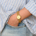 Seiko Frosted Gold Dial with Mesh Bracelet Watch 2P21-0B70