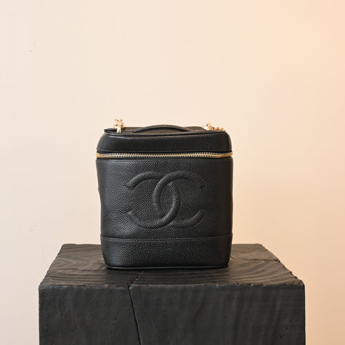 Chanel Vintage Vanity Case Black Caviar - Leluxe Vintage Sdn. Bhd.