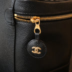 Chanel Vintage Vanity Case Black Caviar
