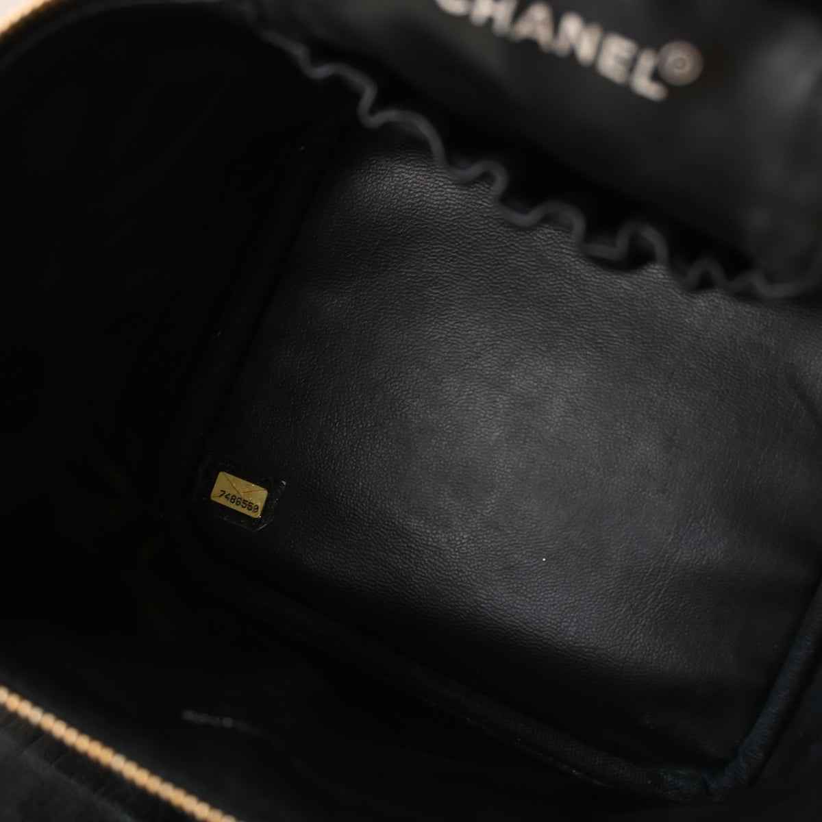 Chanel Vintage Vanity Case Black Caviar