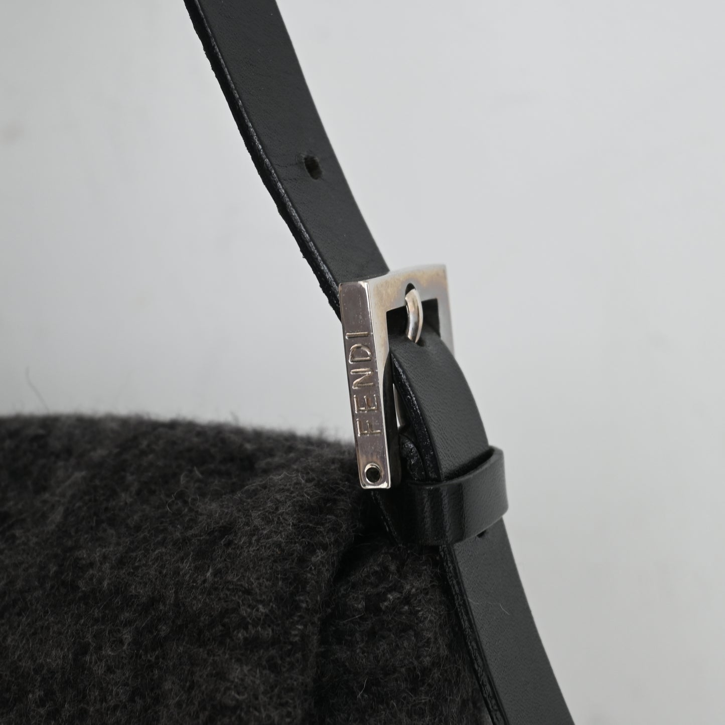 Fendi Zucca Baguette Wool Gray