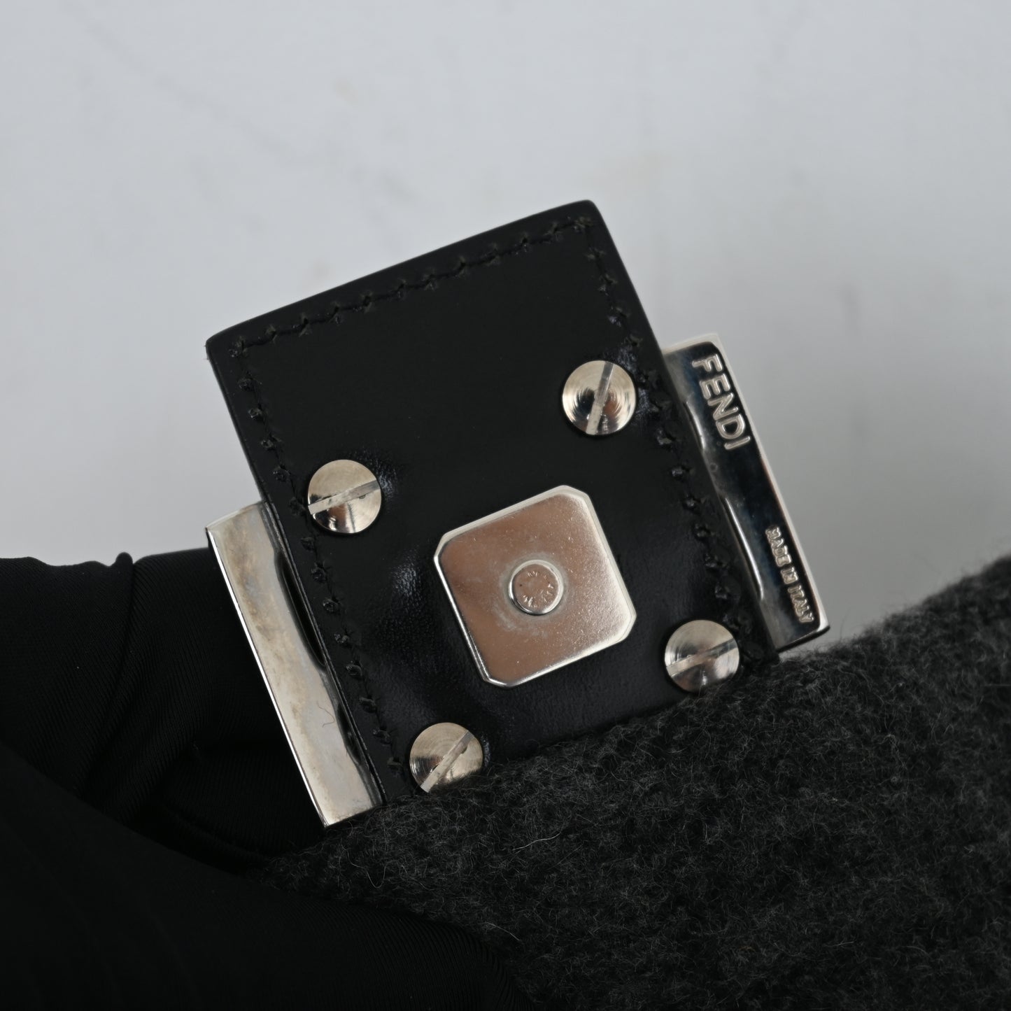 Fendi Zucca Baguette Wool Gray