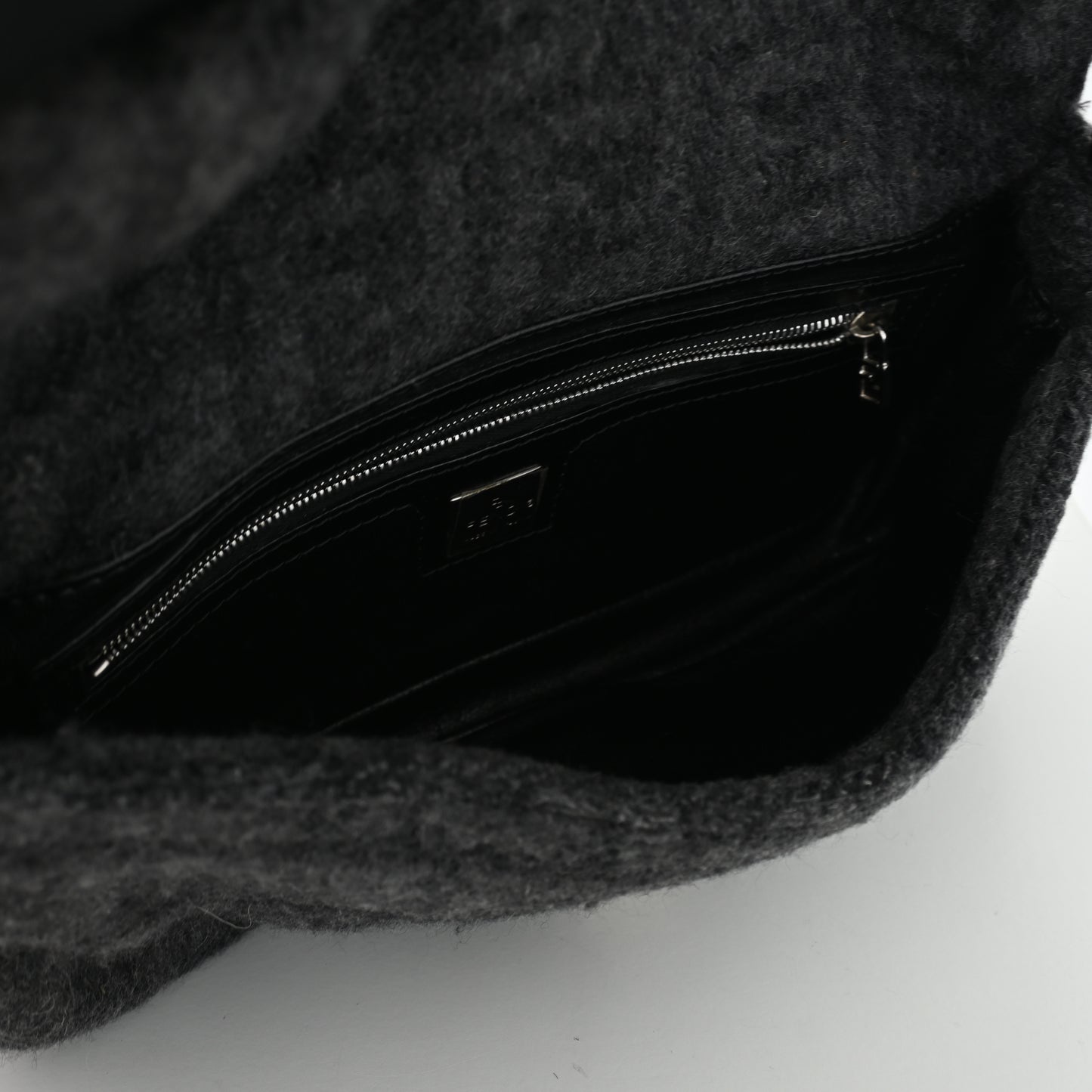 Fendi Zucca Baguette Wool Gray