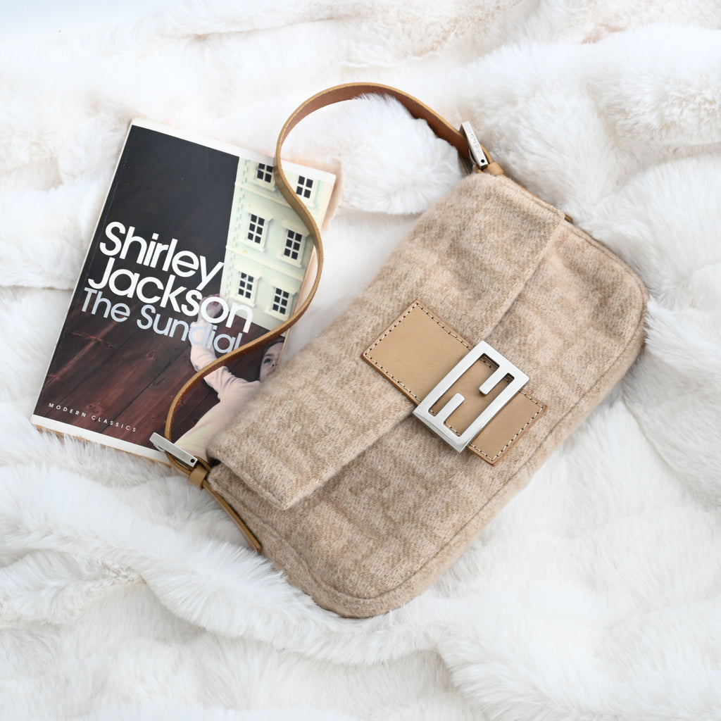 Fendi Zucca Baguette Wool Beige