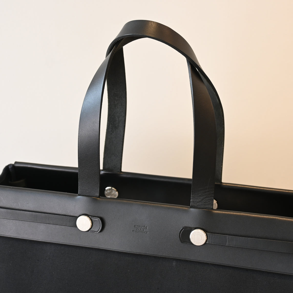 Hermès Herbag Cabas Toile Officier × Vache Hunter