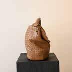 Bottega Veneta Intrecciato Double Flap Brown Hobo