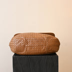 Bottega Veneta Intrecciato Double Flap Brown Hobo