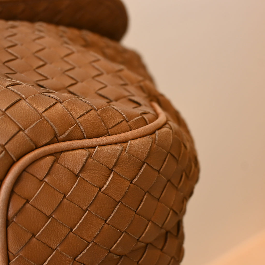 Bottega Veneta Intrecciato Double Flap Brown Hobo