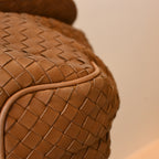 Bottega Veneta Intrecciato Double Flap Brown Hobo