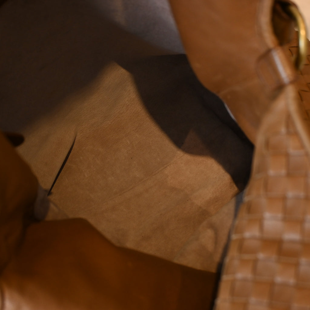 Bottega Veneta Intrecciato Double Flap Brown Hobo
