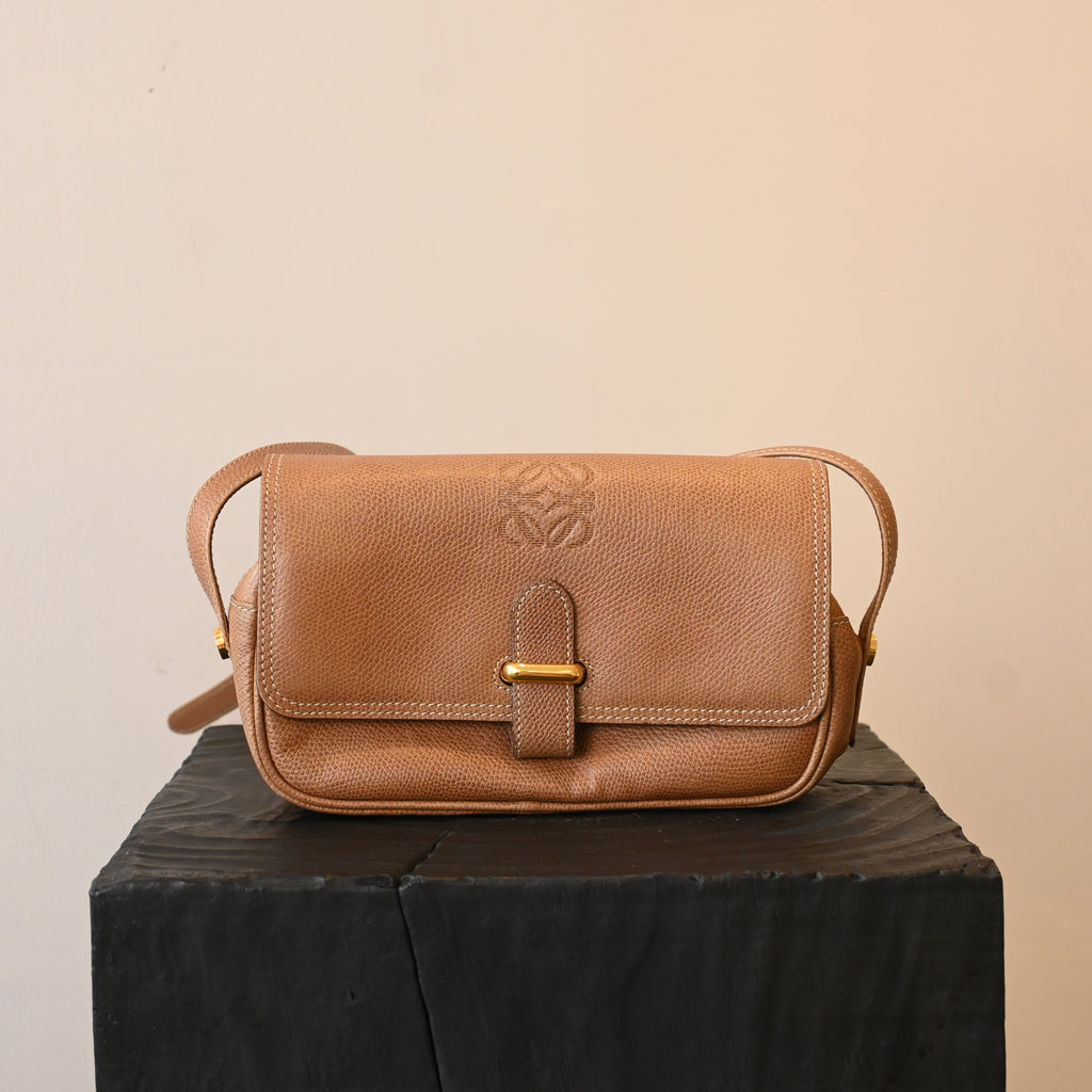 Loewe Anagram Embossed Grained Calfskin Crossbody Bag