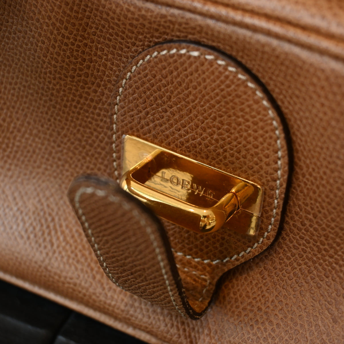 Loewe Anagram Embossed Grained Calfskin Crossbody Bag
