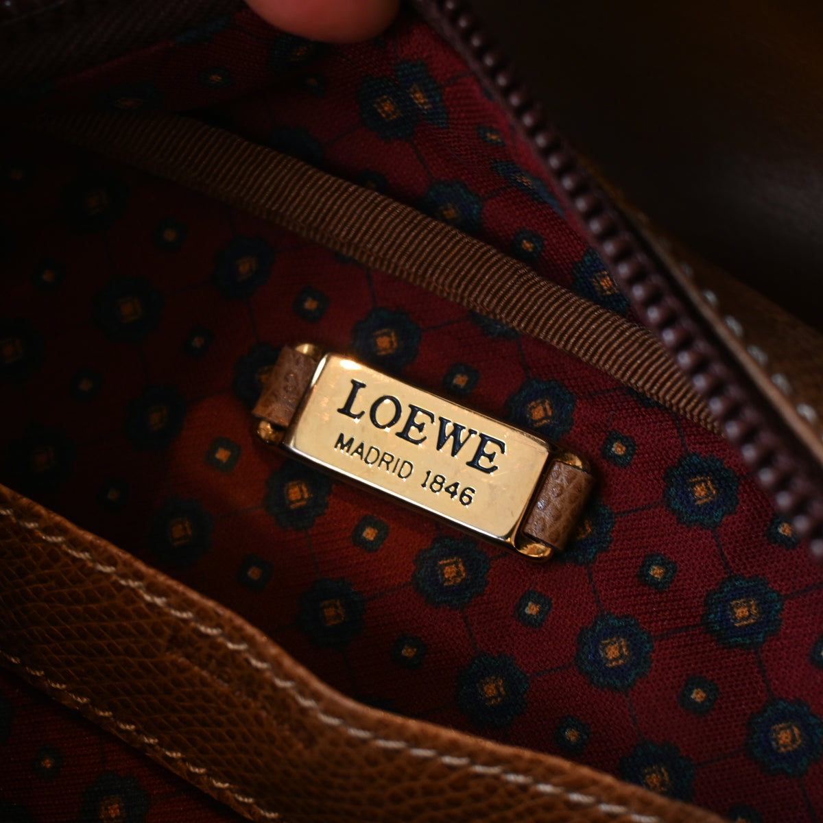 Loewe Anagram Embossed Grained Calfskin Crossbody Bag