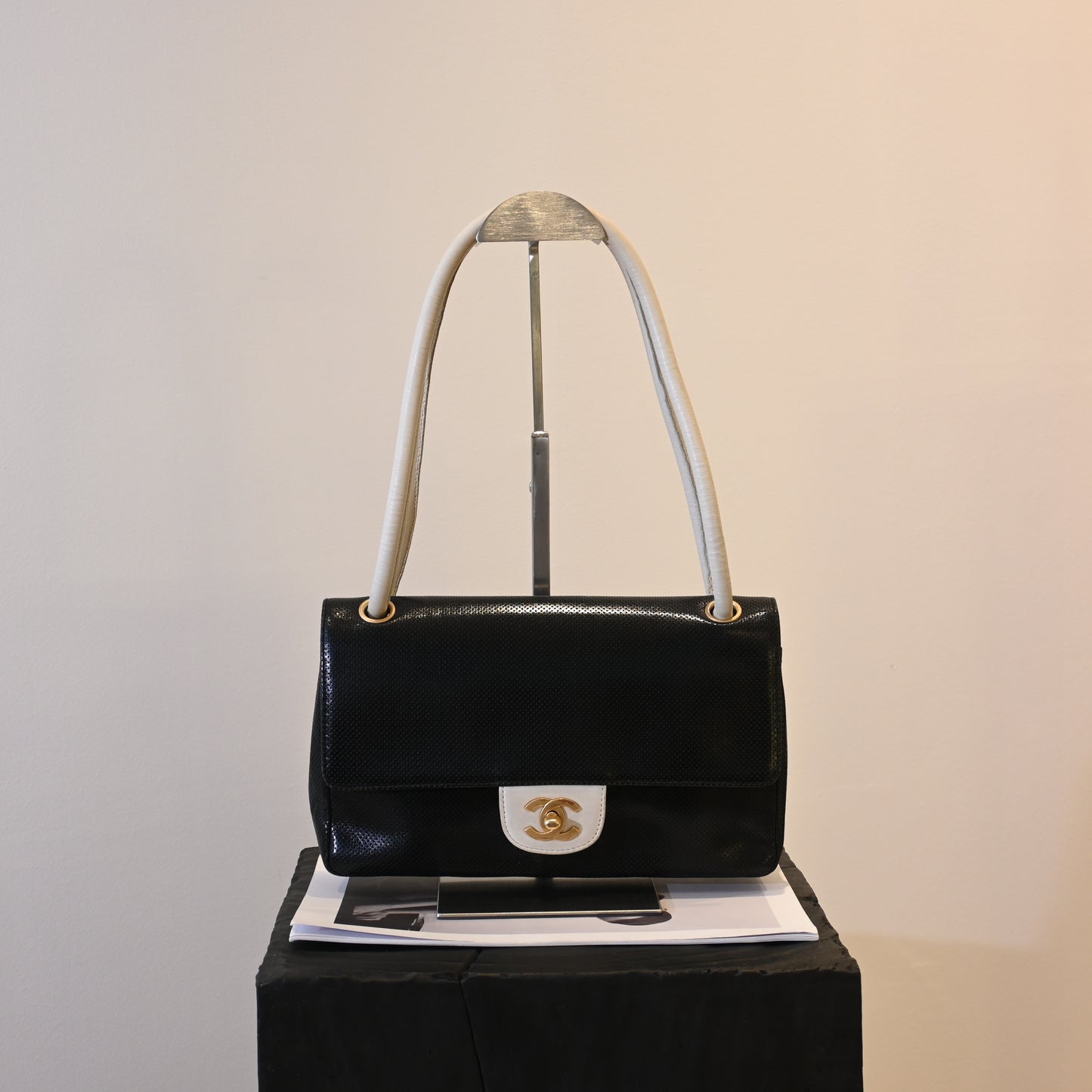 Chanel Coco Mark Perforated Bicolour Flap - Leluxe Vintage Sdn. Bhd.