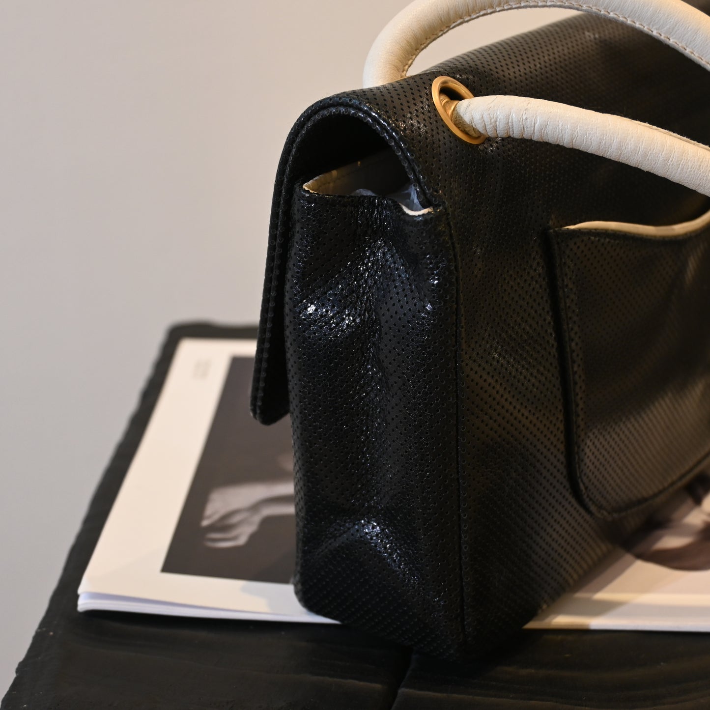 Chanel Coco Mark Perforated Bicolour Flap - Leluxe Vintage Sdn. Bhd.