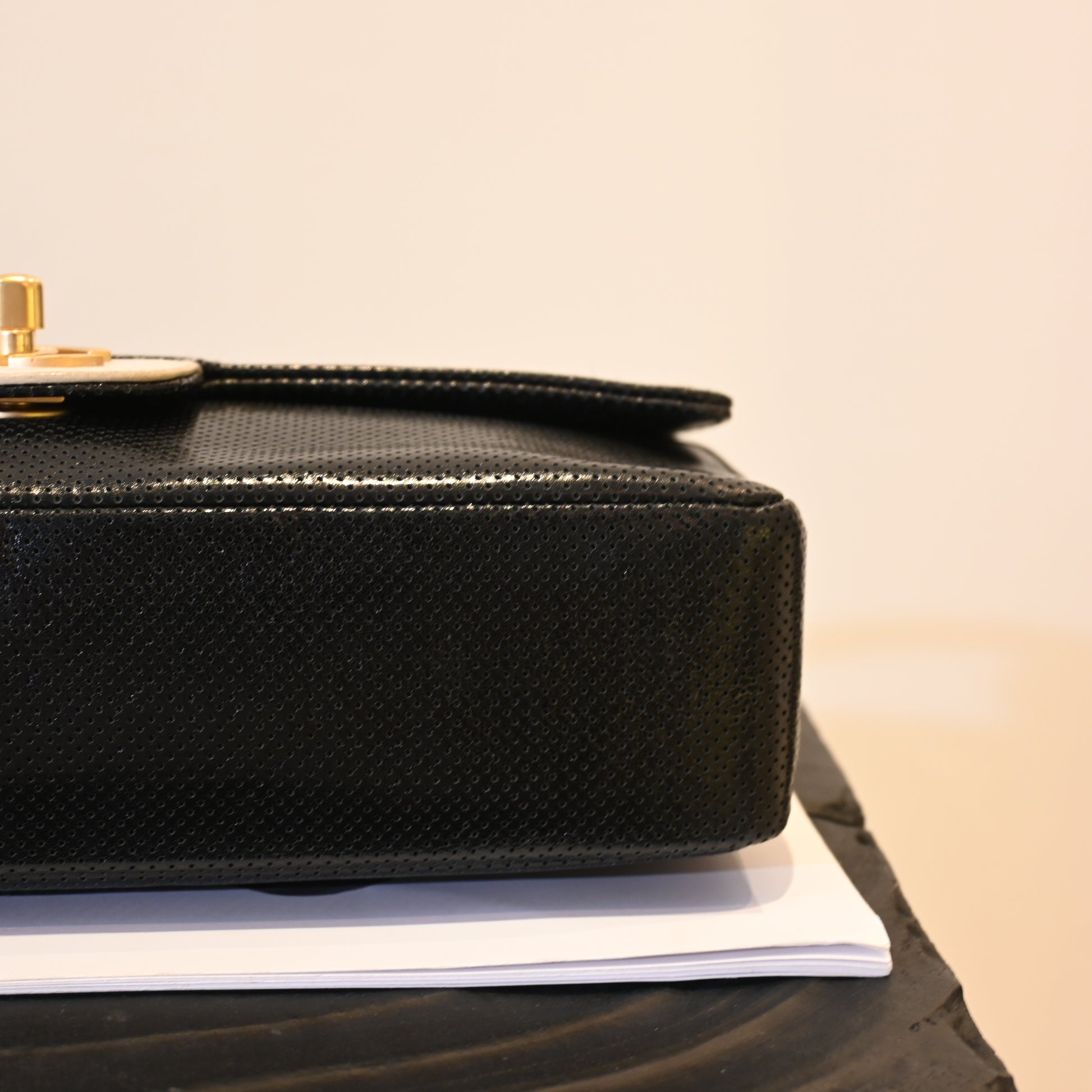 Chanel Coco Mark Perforated Bicolour Flap - Leluxe Vintage Sdn. Bhd.