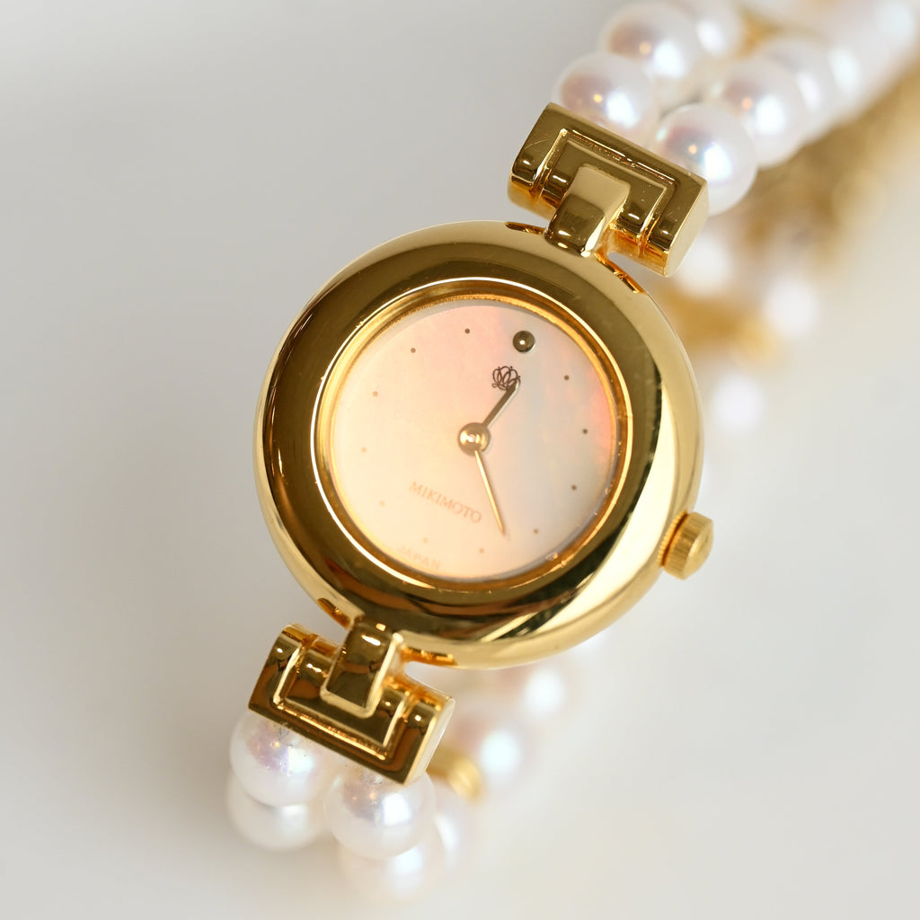 Mikimoto Double Pearl Bracelet JAL Watch Ref. 4N20-0941