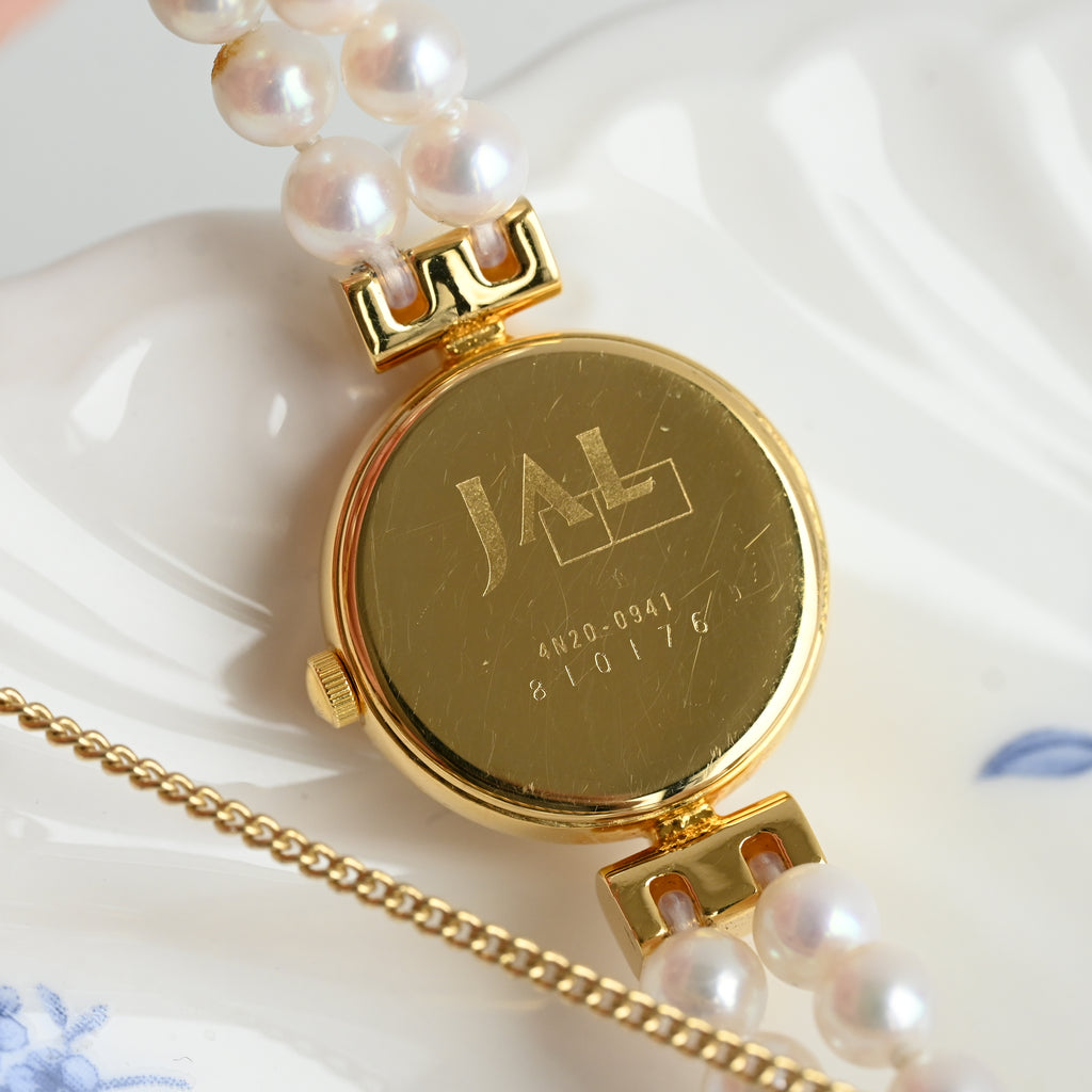 Mikimoto Double Pearl Bracelet JAL Watch Ref. 4N20-0941