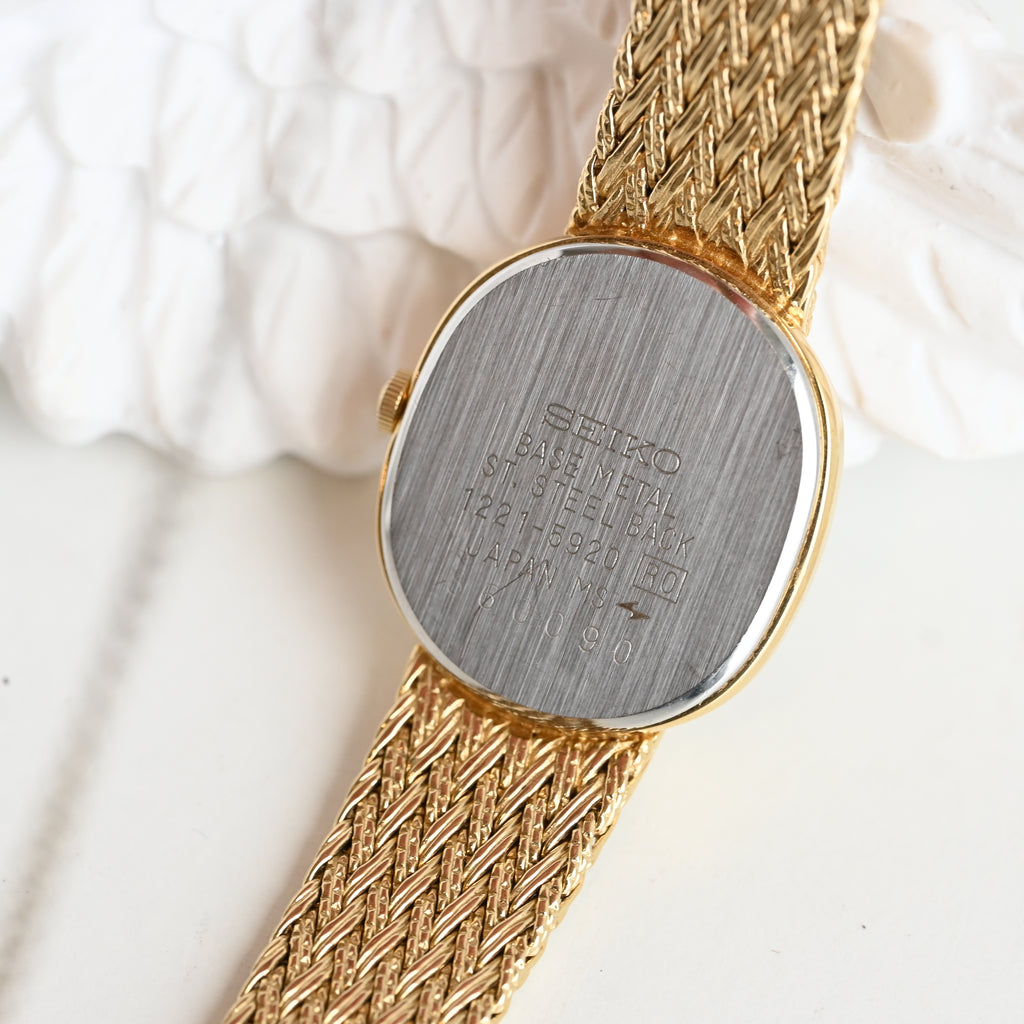 Seiko 1221-5920 Oval Dial Mesh Bracelet Watch