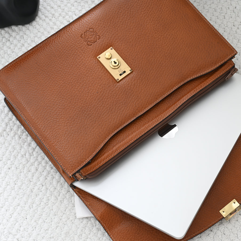 Loewe Anagram Briefcase Document Bag - Leluxe Vintage Sdn. Bhd.