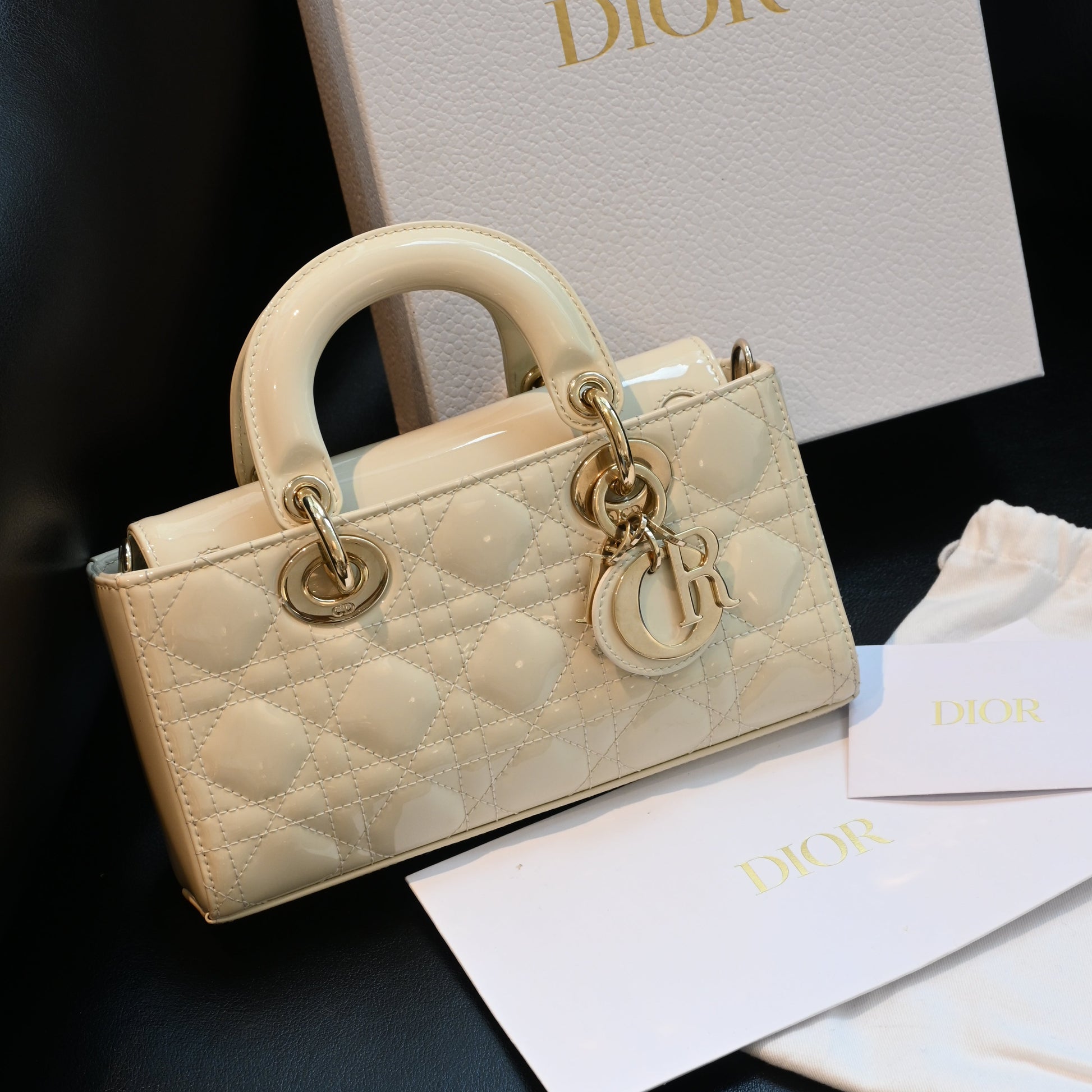 Lady Dior Small D-Joy Patent Leather - Leluxe Vintage Sdn. Bhd.