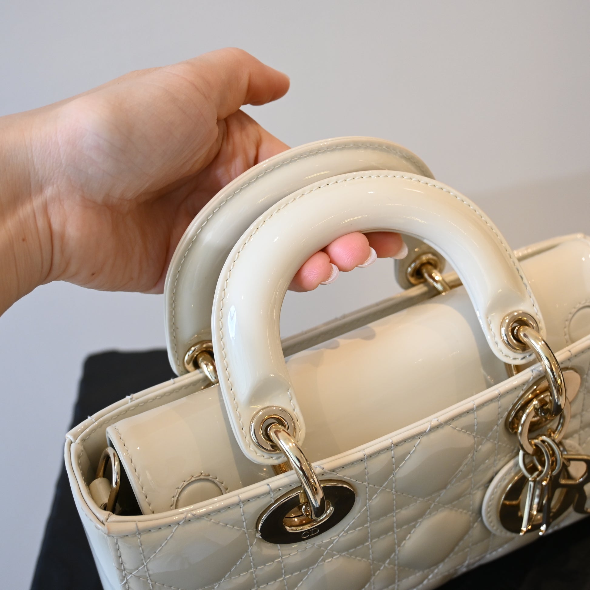Lady Dior Small D-Joy Patent Leather - Leluxe Vintage Sdn. Bhd.