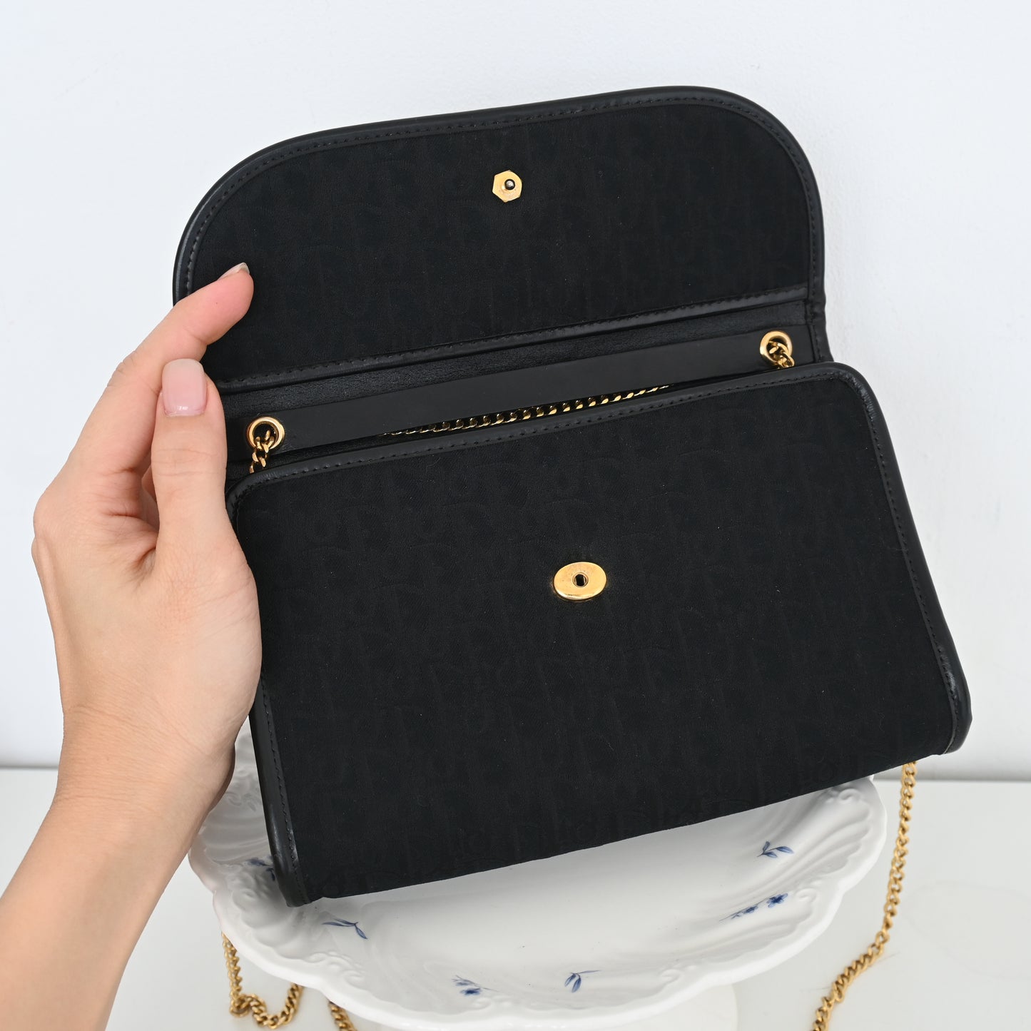 Dior Diorissimo Trotter Canvas Mini Chain Bag